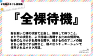 numan用語集「全裸待機」