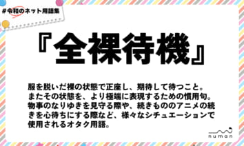 numan用語集「全裸待機」