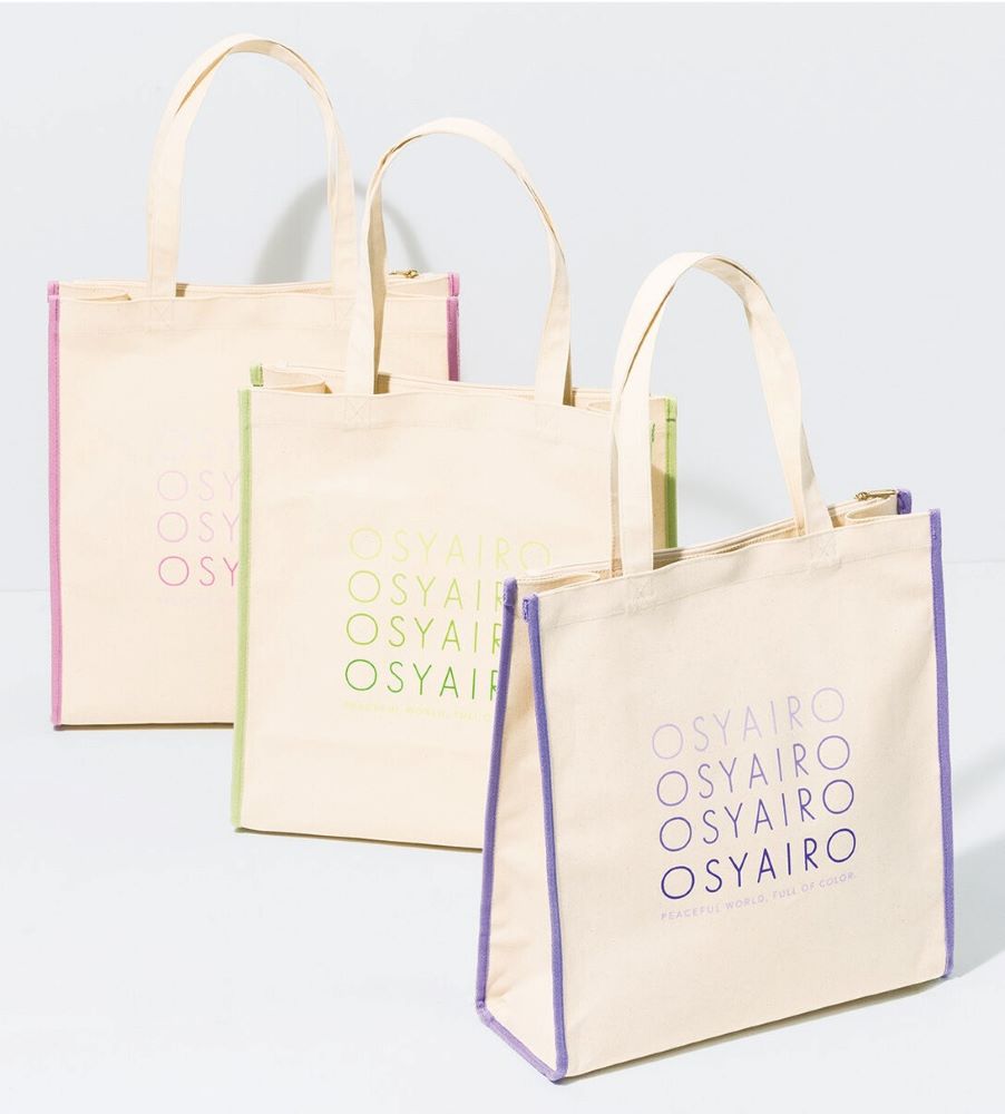 OSYAIRO　自立して便利！ うちわポケット付き ロゴトートバッグ