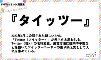 numan用語集「タイッツー」