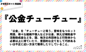 numan用語集「公金チューチュー」