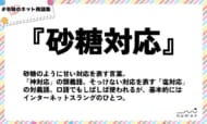 numan用語集「砂糖対応」