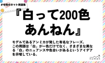 numan用語集「白って200色あんねん」