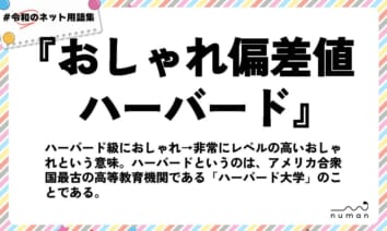 numan用語集「おしゃれ偏差値ハーバード」