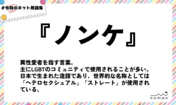 numan用語集「ノンケ」