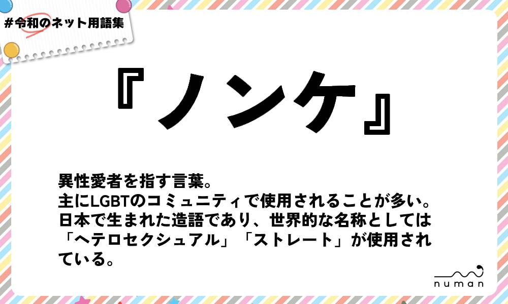 numan用語集「ノンケ」